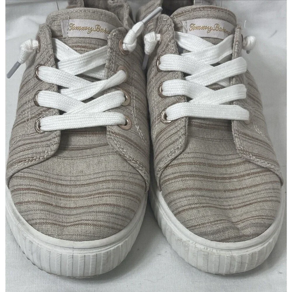 Tommy Bahama Women's Striped Sneakers Brown Tan Size 9